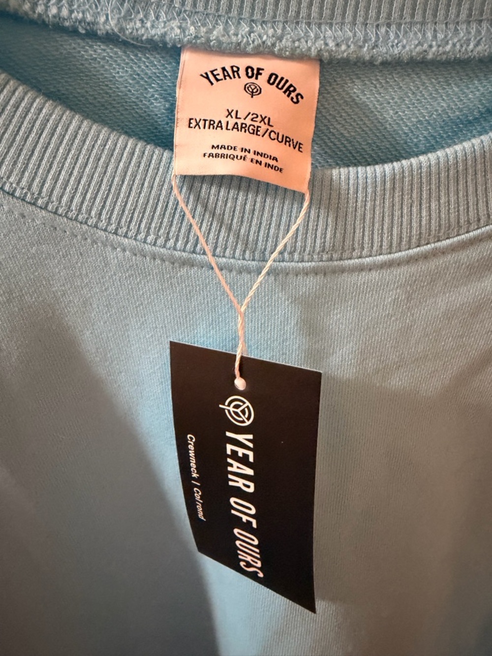 Year of Ours Pastel Blue Crewneck Sweatshirt - Picture 2 of 3